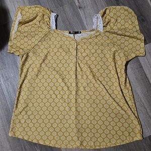 Yellow Patterned Women's Blouse